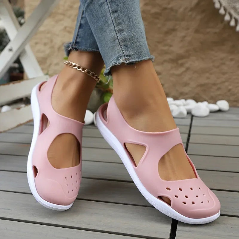 Women Plastic Flat Sandals Casual Espadrilles