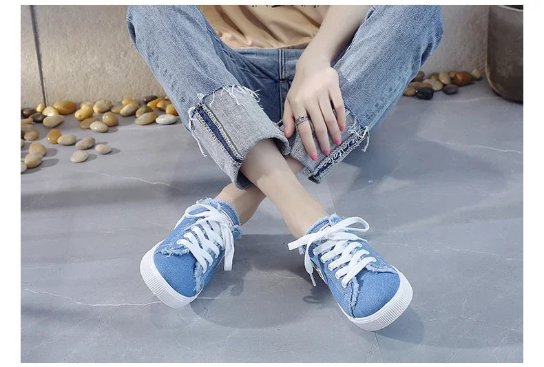 Women Canvas Slippers Casual Flat Shoes