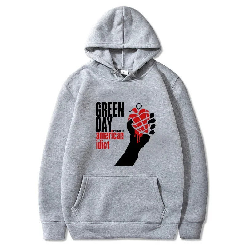 Green Day Printed Pullover Hoodie