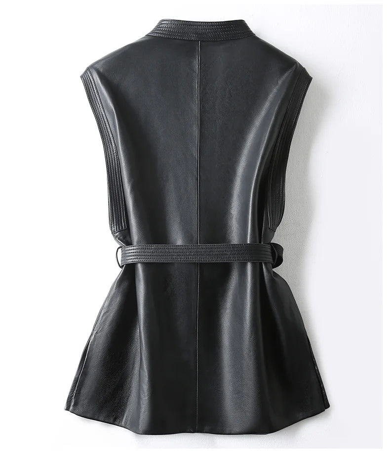 Luxury Soft PU Leather Sleeveless Vest
