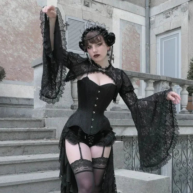 Gothic Black Sheer Bolero Shrug Jacket