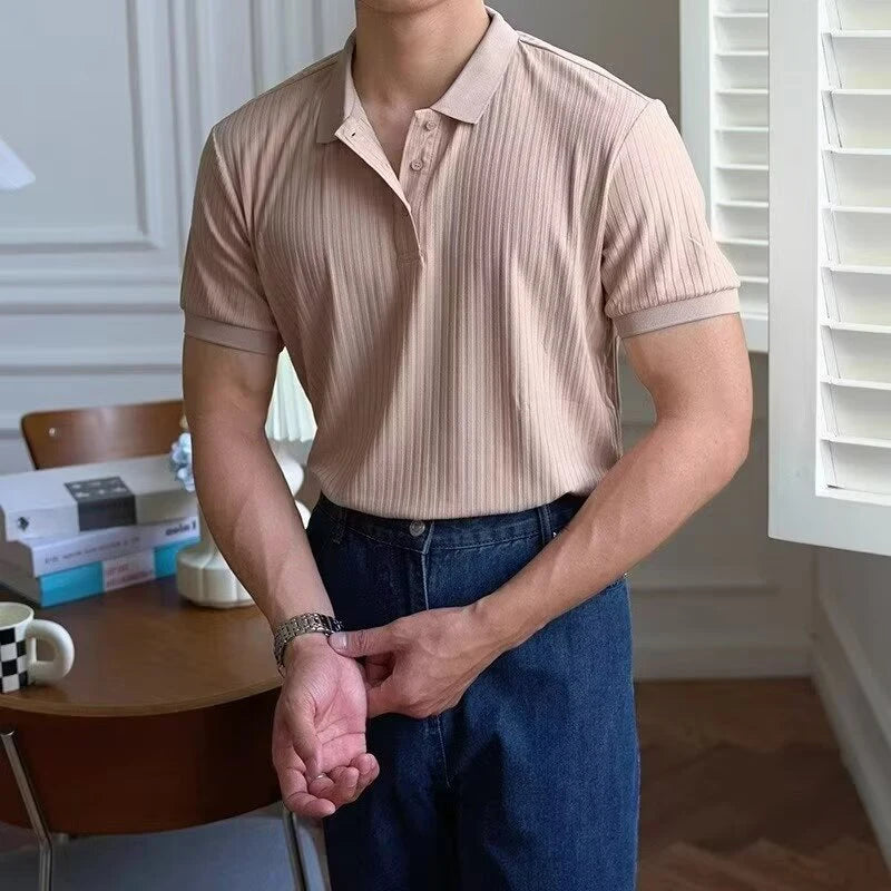 Men Stripe Polo Shirt