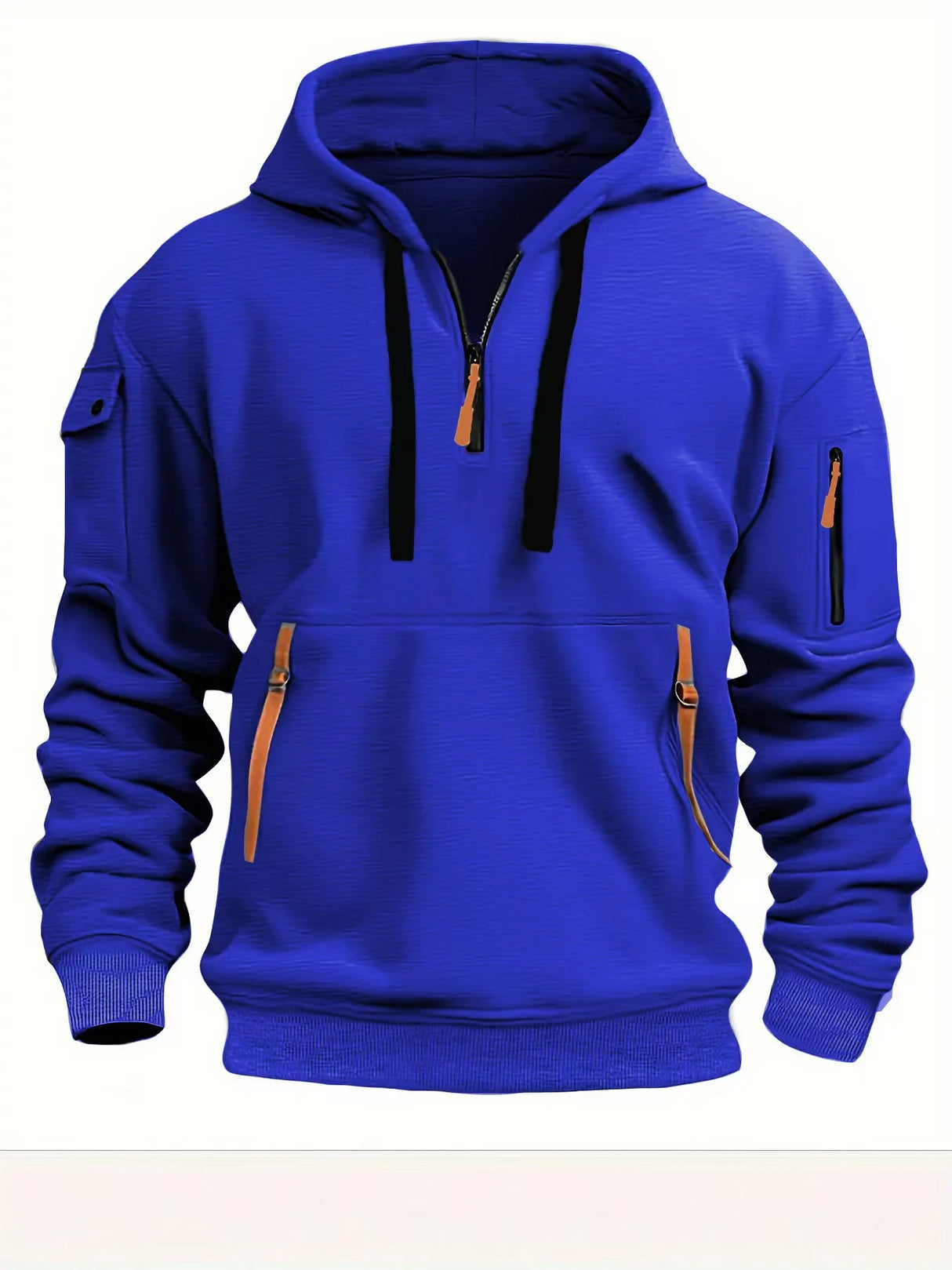 Men's Plus Size Hoodie – Streetwear Multi-Pocket