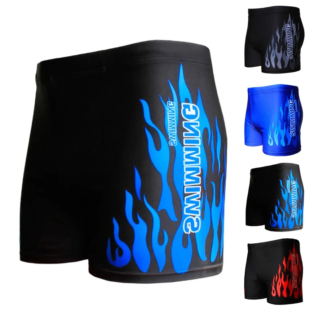 Men Flame Print Swim Briefs