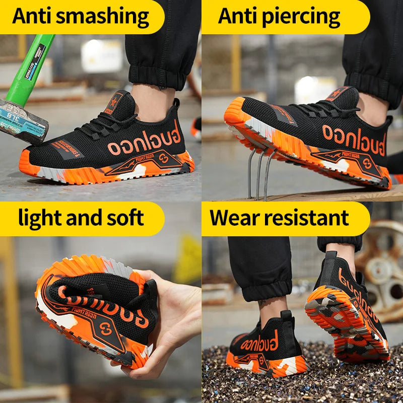 Women Safety Shoes Soft Sole Protective Sneakers