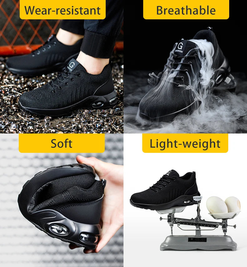 Unisex Breathable Steel Toe Safety Shoes