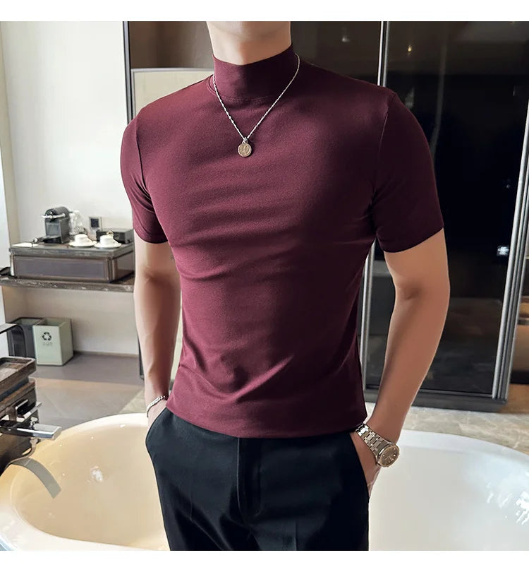Men Korean Slim Fit Turtleneck Tee