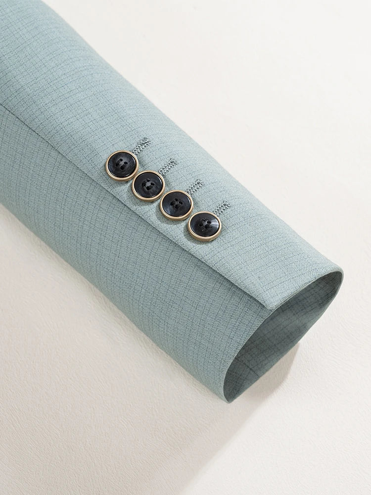 Men Slim Fit Green Summer Suit