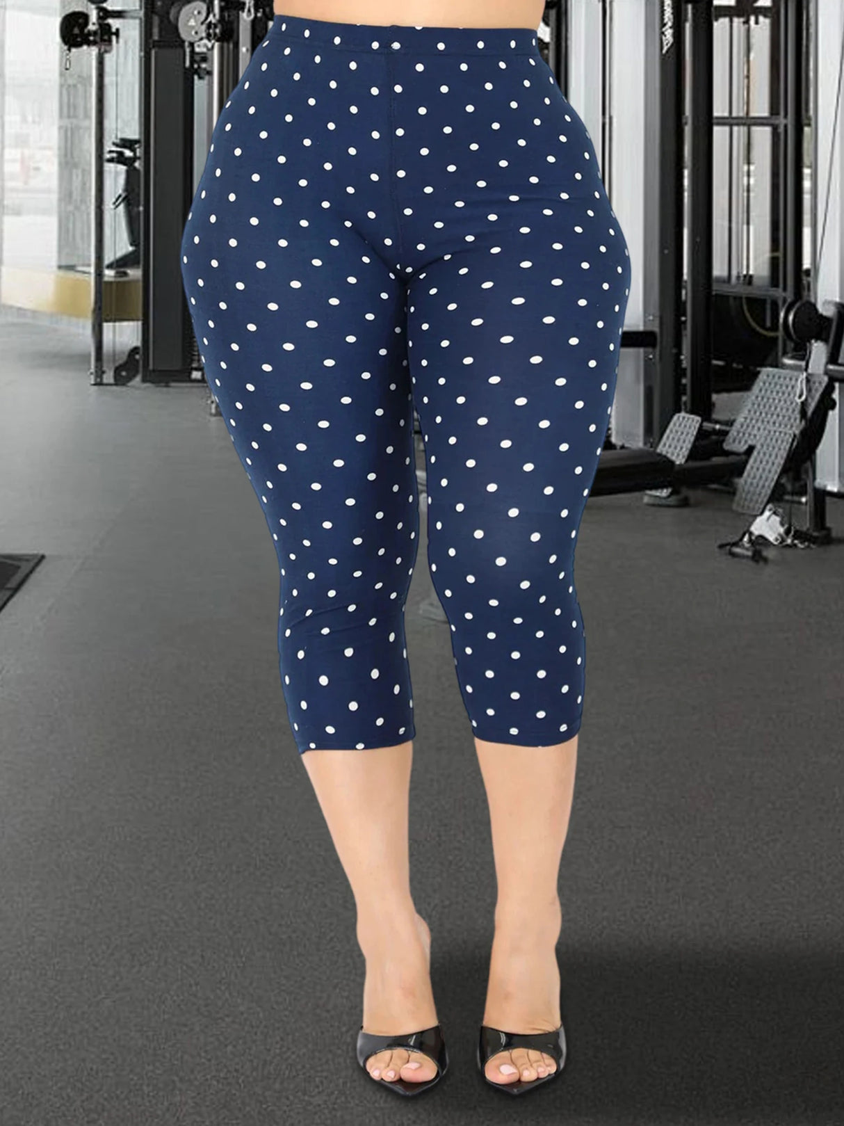 Women Floral Print High Waist Capri Leggings