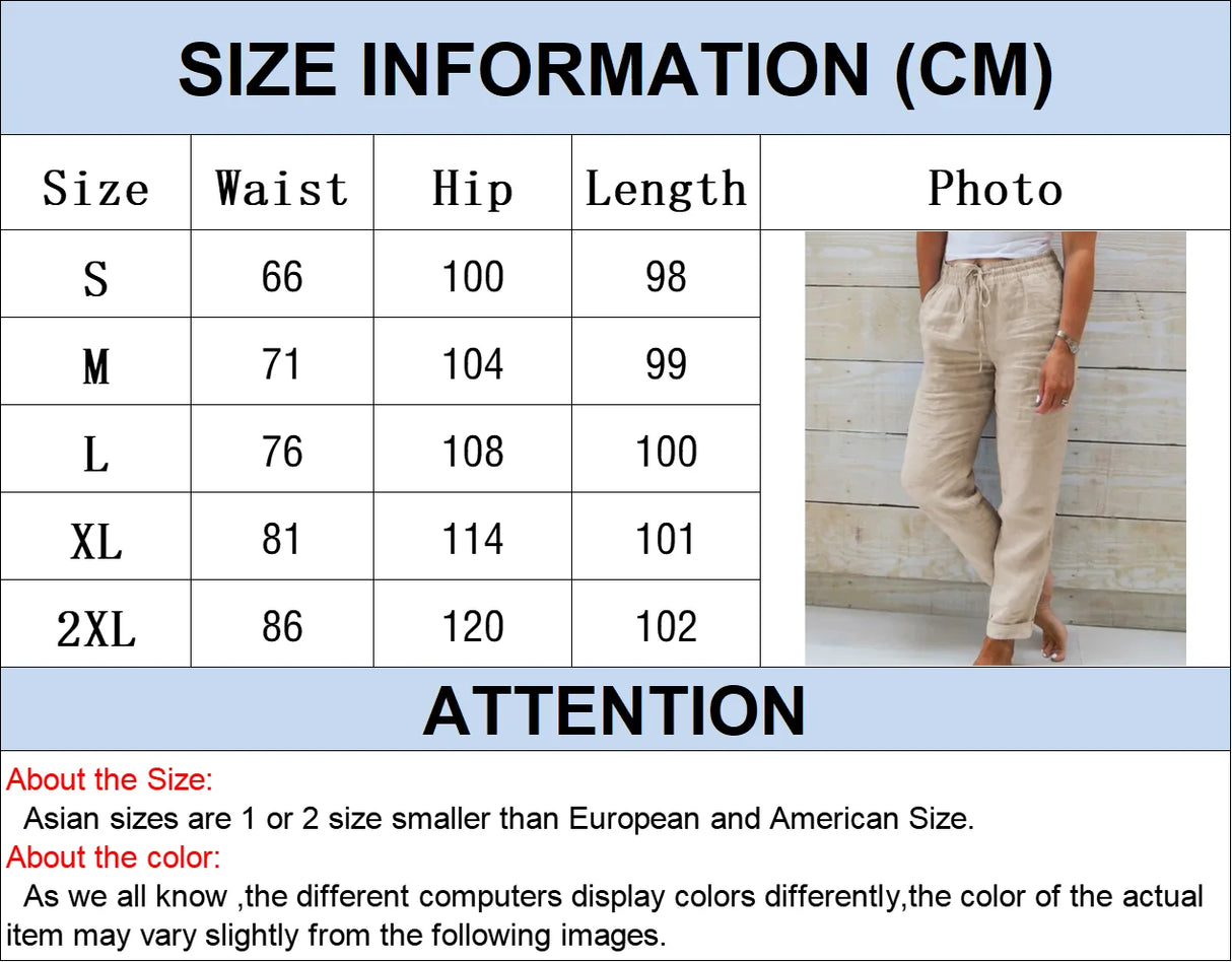 Women Linen Loose Pants