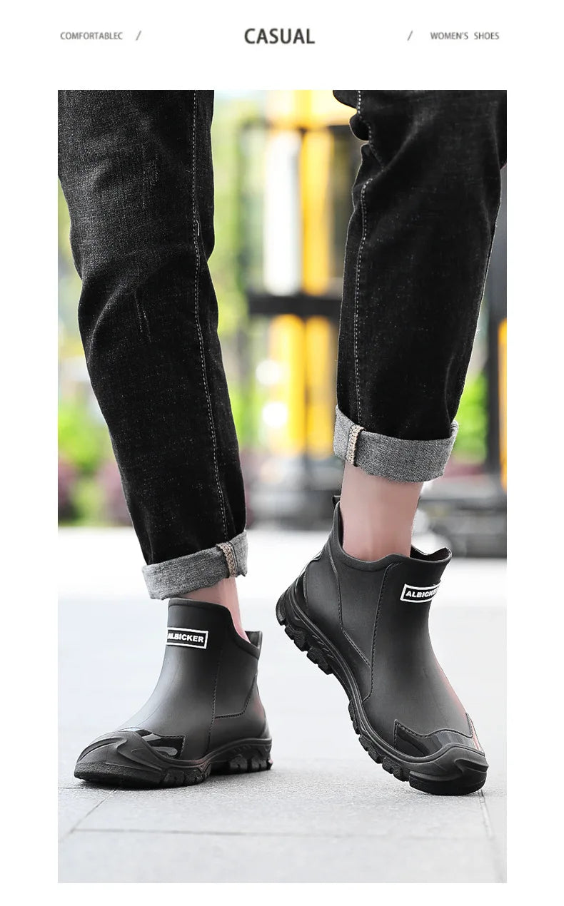 Men’s Short Non-Slip Casual Rubber Rain Boots