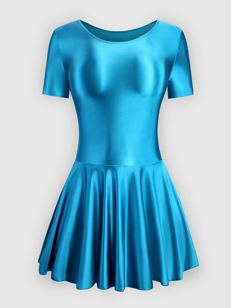 Women Satin Sports Ballet Skirt