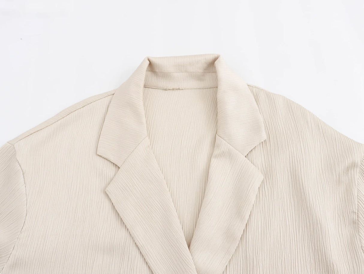 Wrinkled Suit Jacket Pant Set