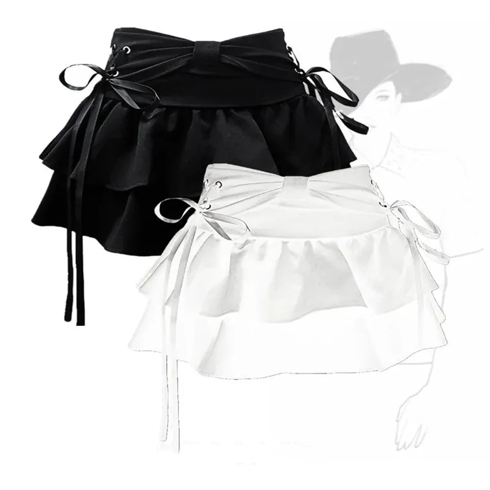 BowSpice™ – Kawaii Bow Denim Mini Skirt (Sexy Summer Gothic Look)
