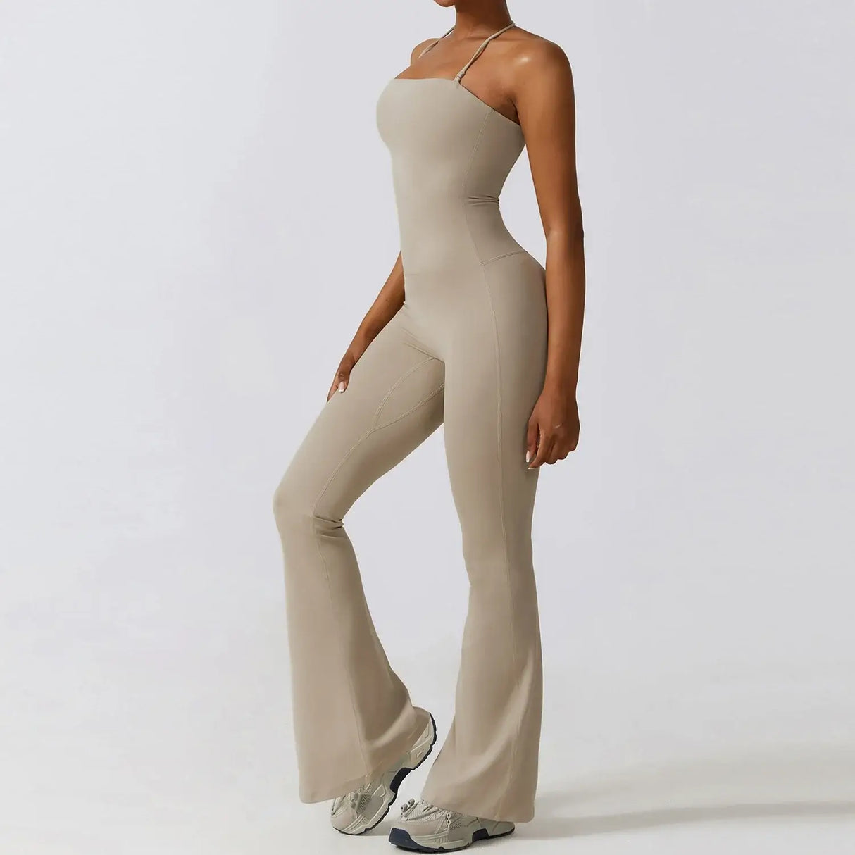 Women Backless Flared Yoga Jumpsuit