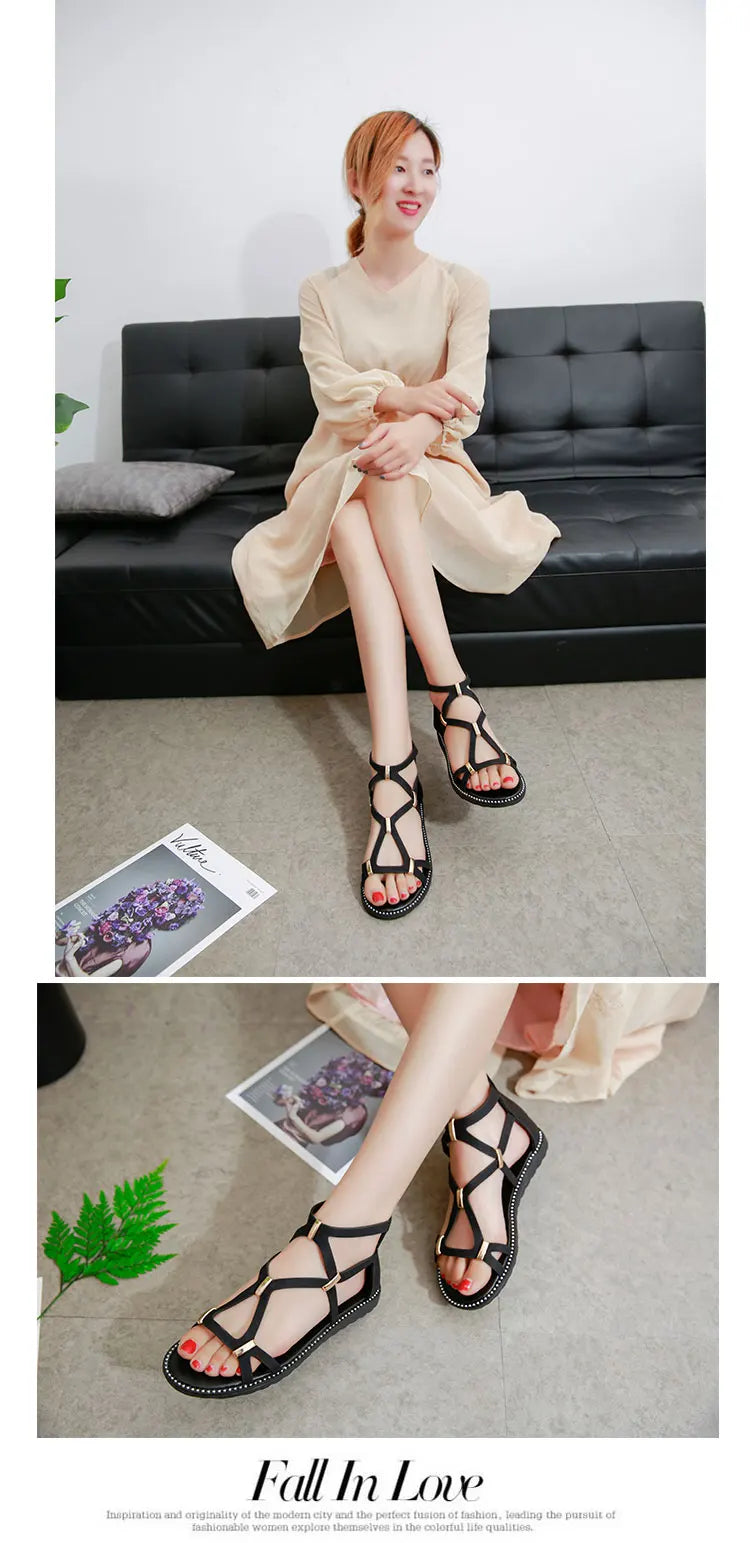 Women Soft Sole Flat Sandals Lightweight Shoes