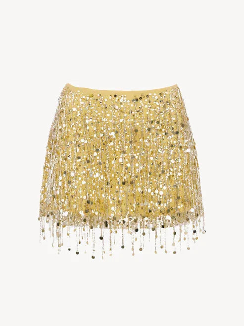 Women Sequin Tassel Party Skirt