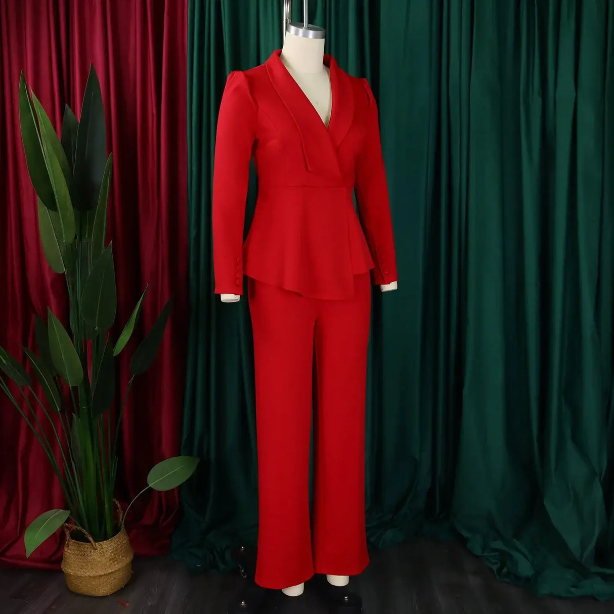 Women Plus Size Long Sleeve Pants Set