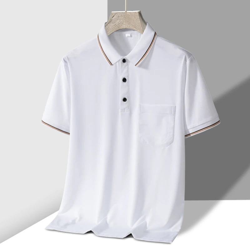 Men Anti-Wrinkle Pocket Polo Shirt
