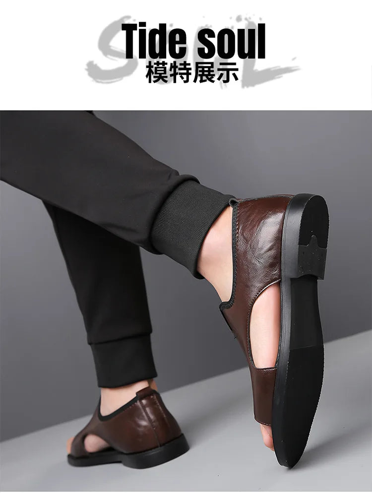 Men’s Leather Summer Beach Sandals 2025