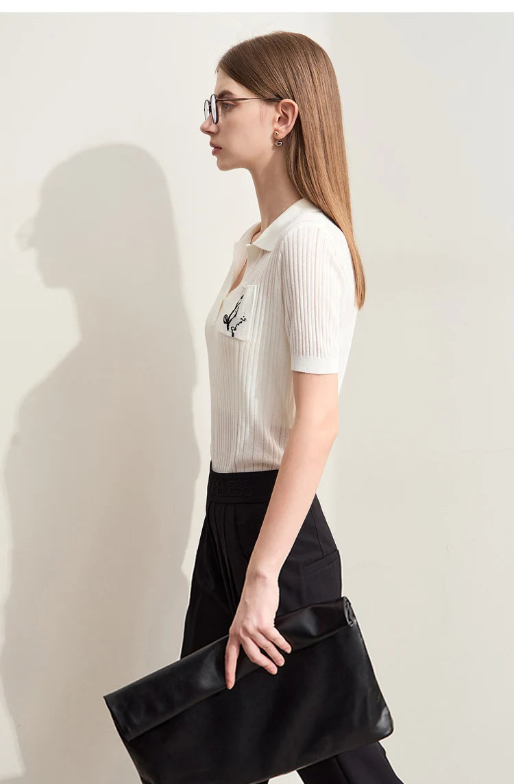 Women's Jacquard Pocket Knit Sweater