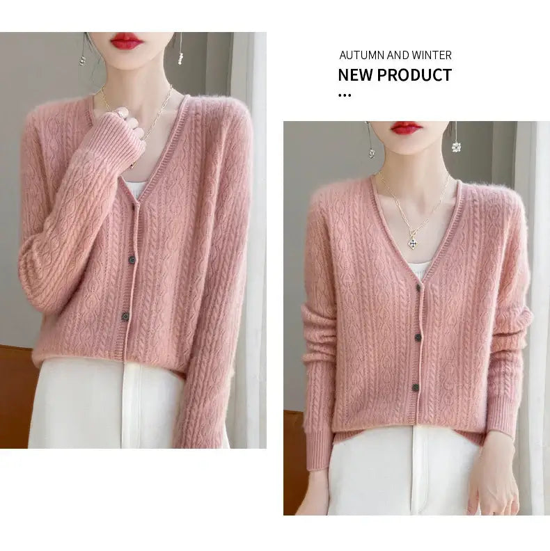 Women Merino Wool Cashmere Cardigan