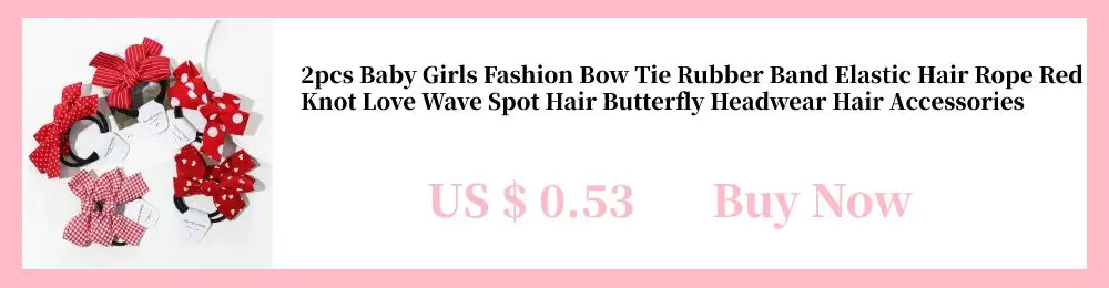 2-piece baby girls' fashion bow tie hair accessories in red and white, perfect for stylish hairstyles.