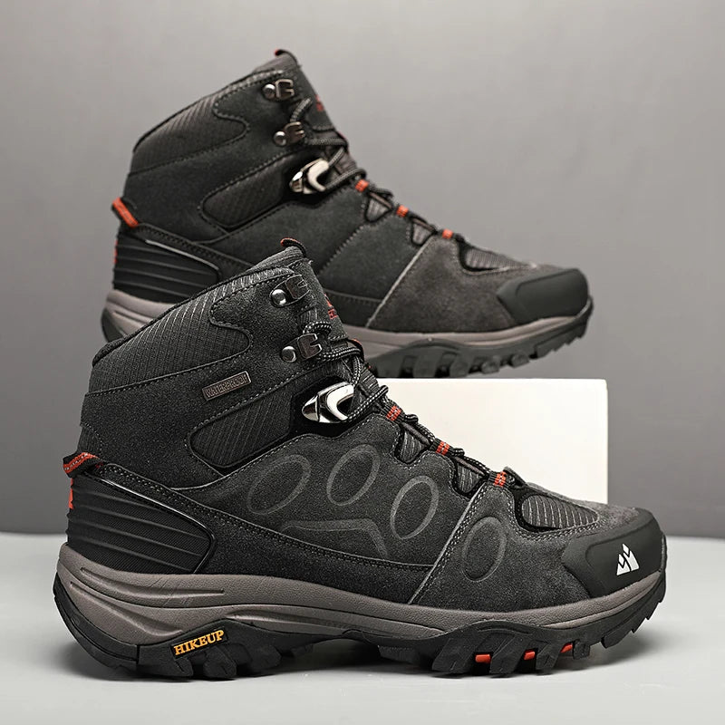 HIKEUP Men High Top Outdoor Hiking Boots