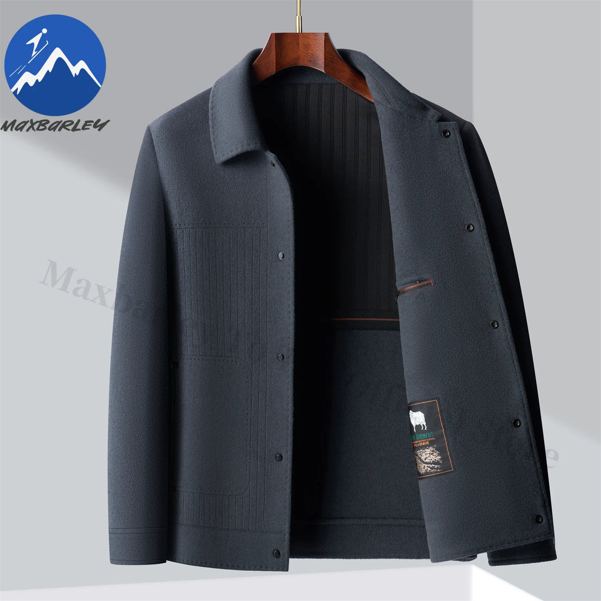 Men Slim Fit Wool Coat Business Jacket