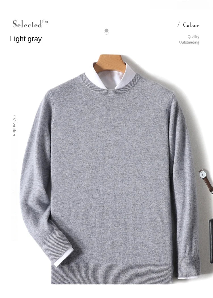 Men's Merino Wool Round Neck Sweater