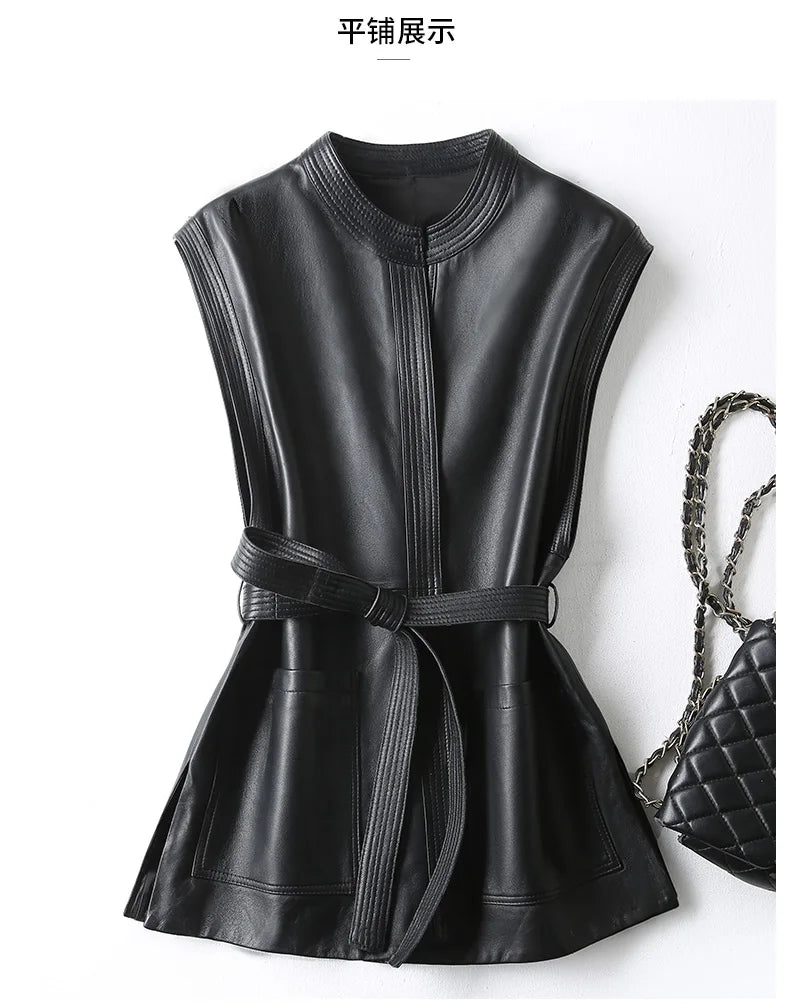Luxury Soft PU Leather Sleeveless Vest