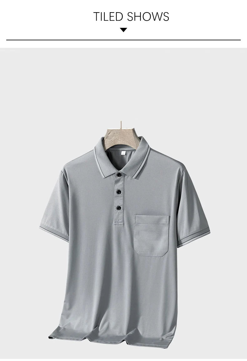 Men Anti-Wrinkle Pocket Polo Shirt