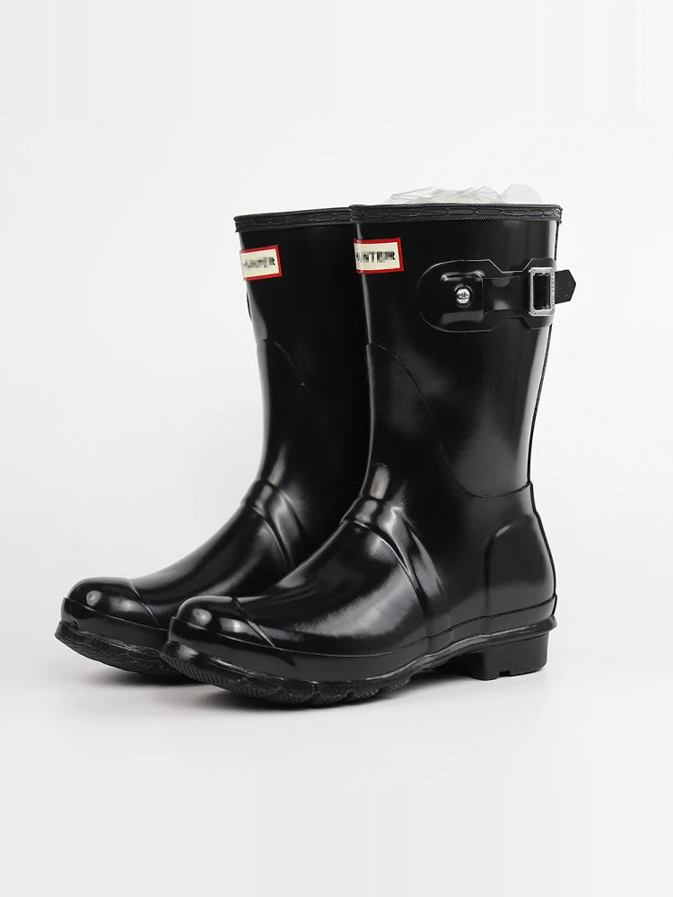 Women Mid Calf Boots Embroidered Leather