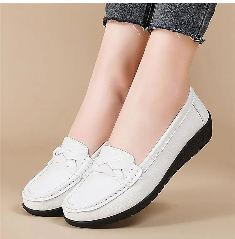 Women Leather Nurse Flats
