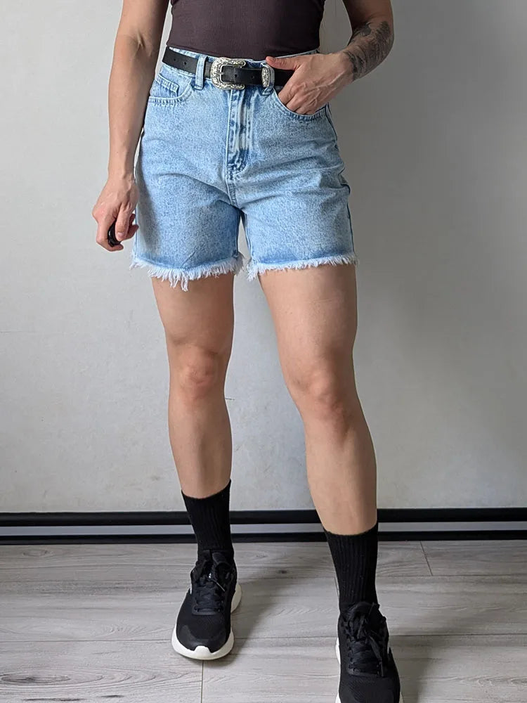 Women's Blue Casual Denim Shorts