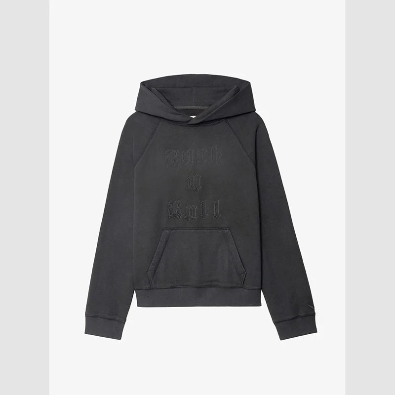 Letter Wings Fleece Hoodie