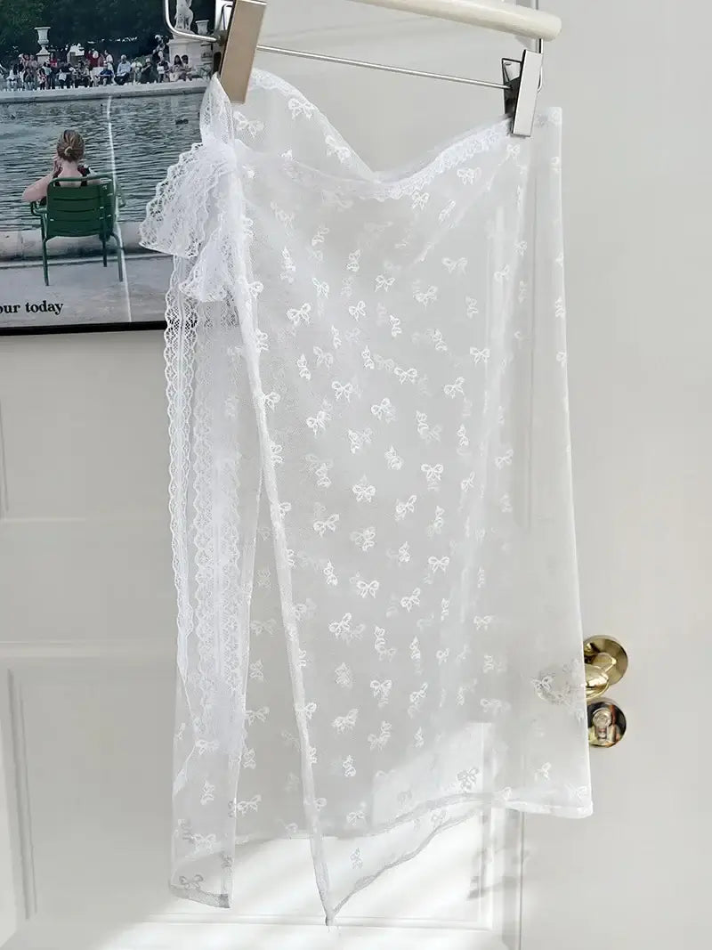 Women Vintage Lace Tulle Bandage Skirt