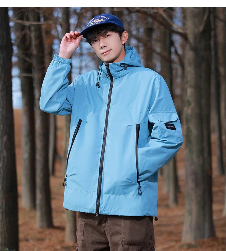 Outdoor Windproof Waterproof Hiking Hooded Jacket