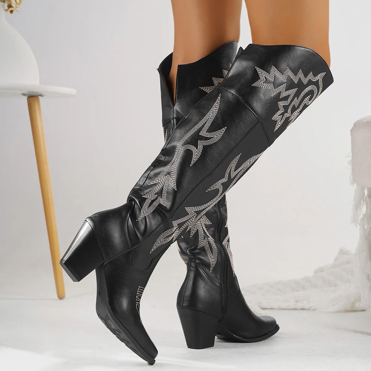 Western Cowboy Knee High Boots – 2025