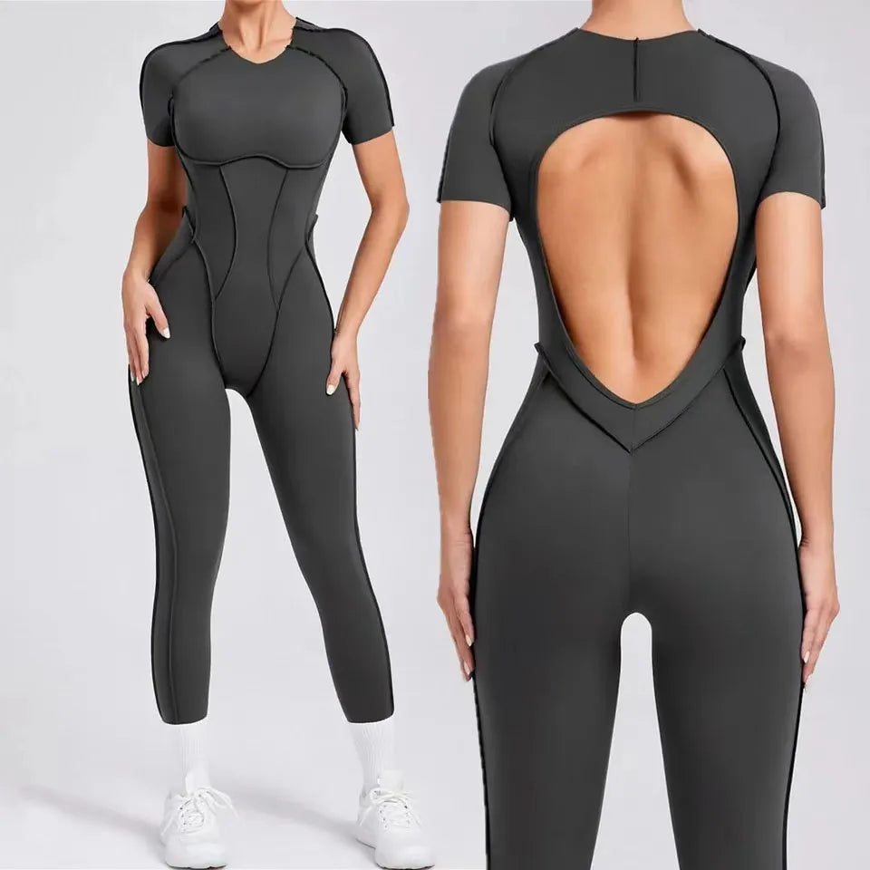 Women Backless Yoga Jumpsuit