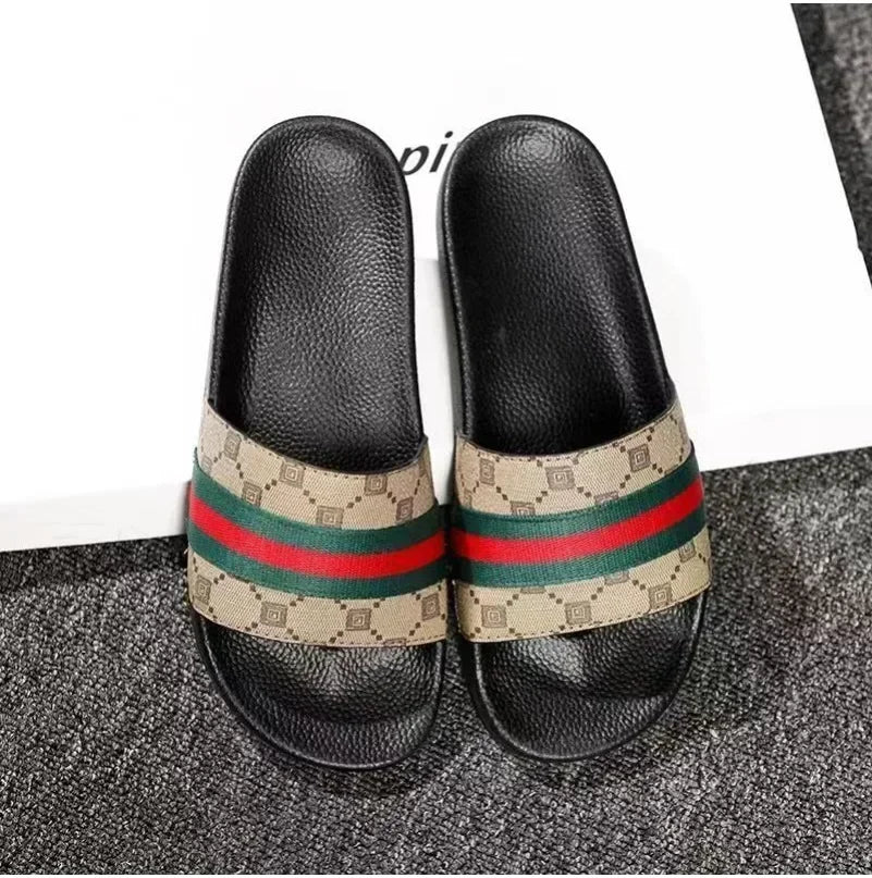 Men Designer Snake Print Slides