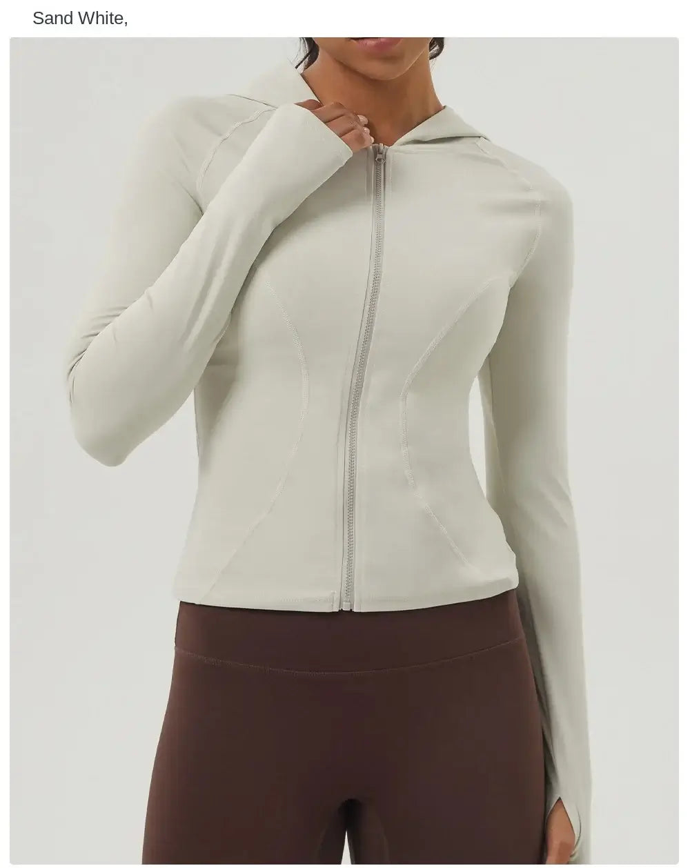 Women Slim Fit Hooded Fitness Jacket