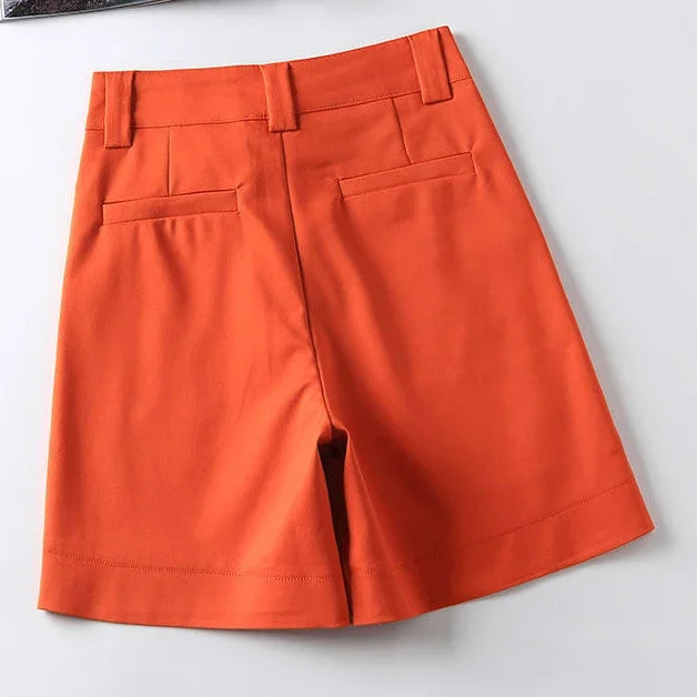 Women's High Waist Linen Shorts