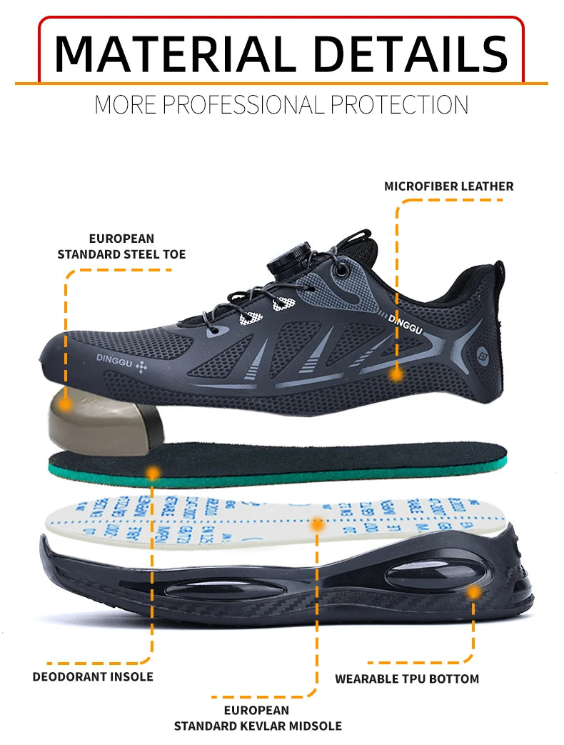 Women Safety Shoes Breathable Fashion Sneakers