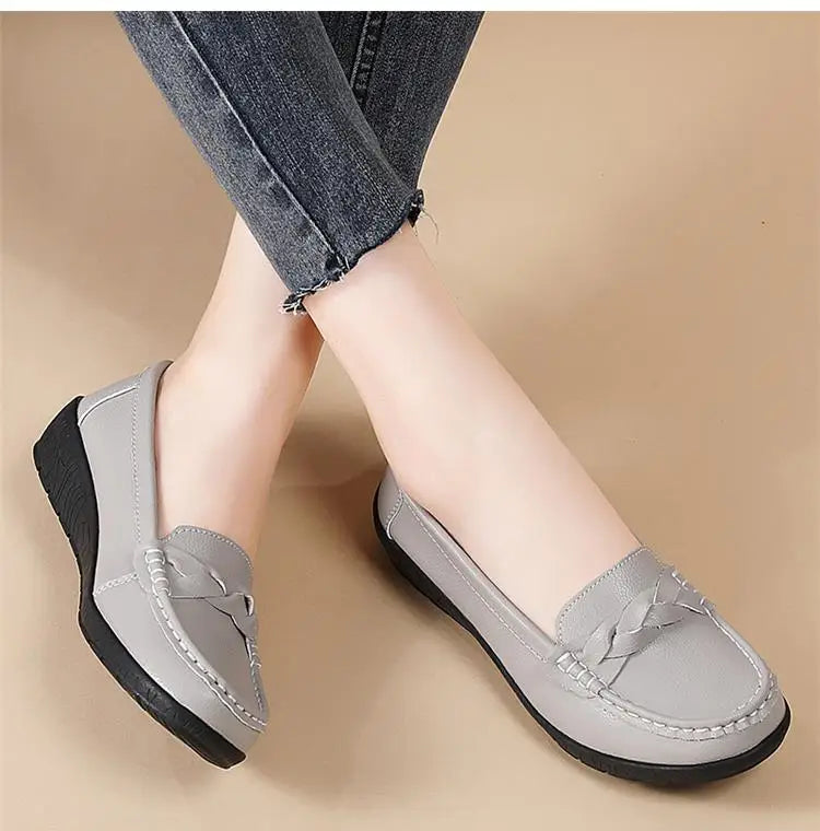 Women Leather Nurse Flats