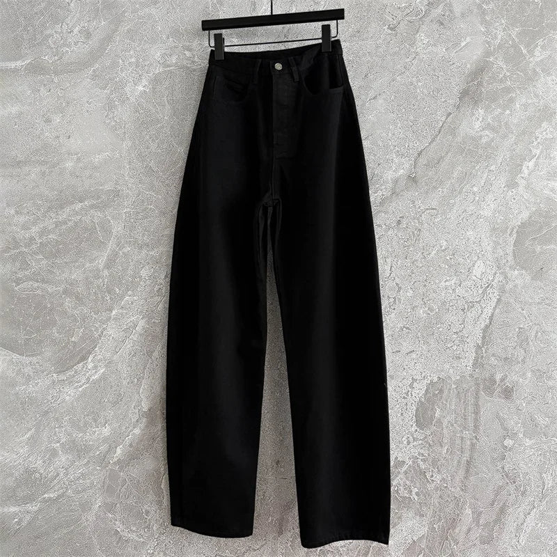 Women Retro Washed Straight Leg Jeans