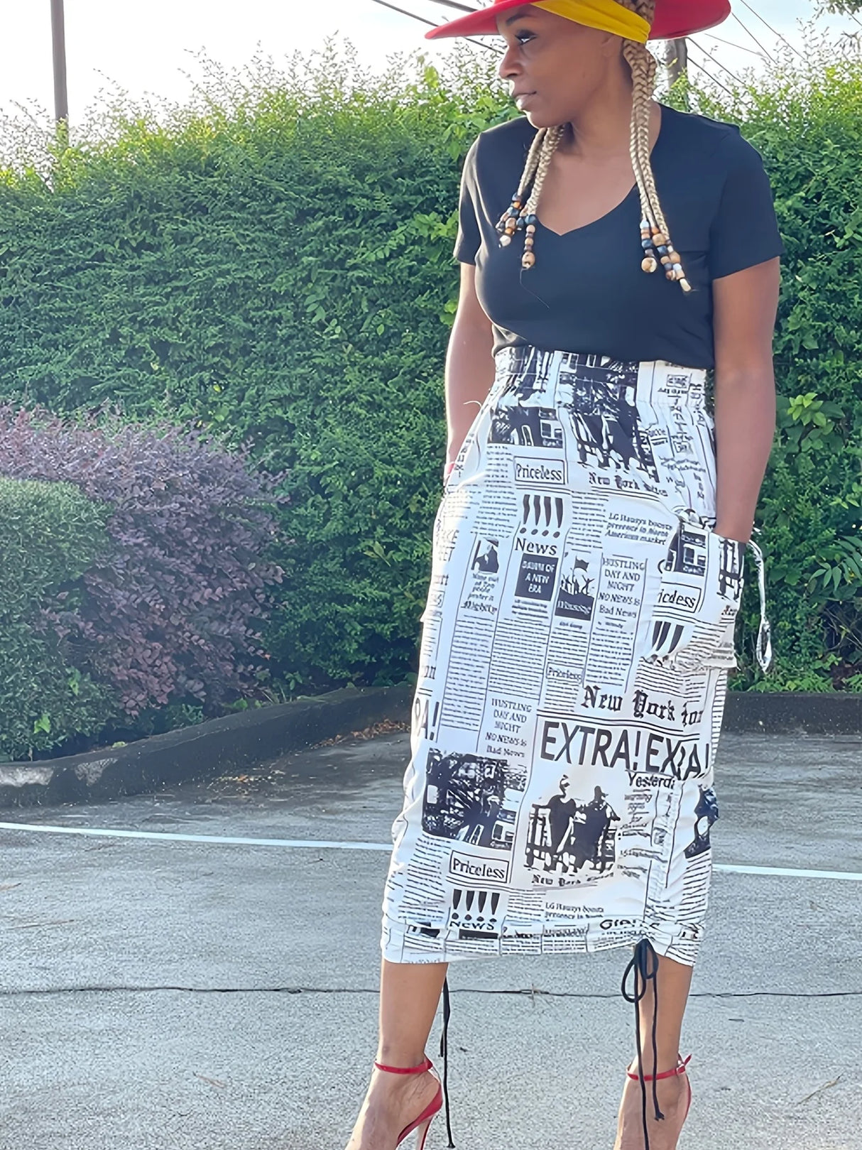 Women Drawstring Bodycon Skirt