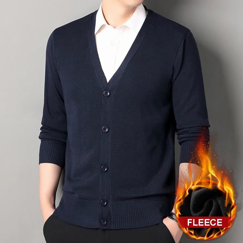 Men V-Neck Knit Cardigan
