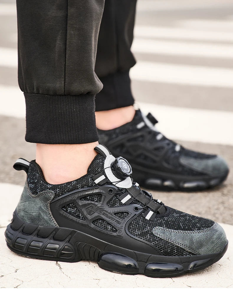 Women Safety Shoes Reflective Steel Toe Sneakers