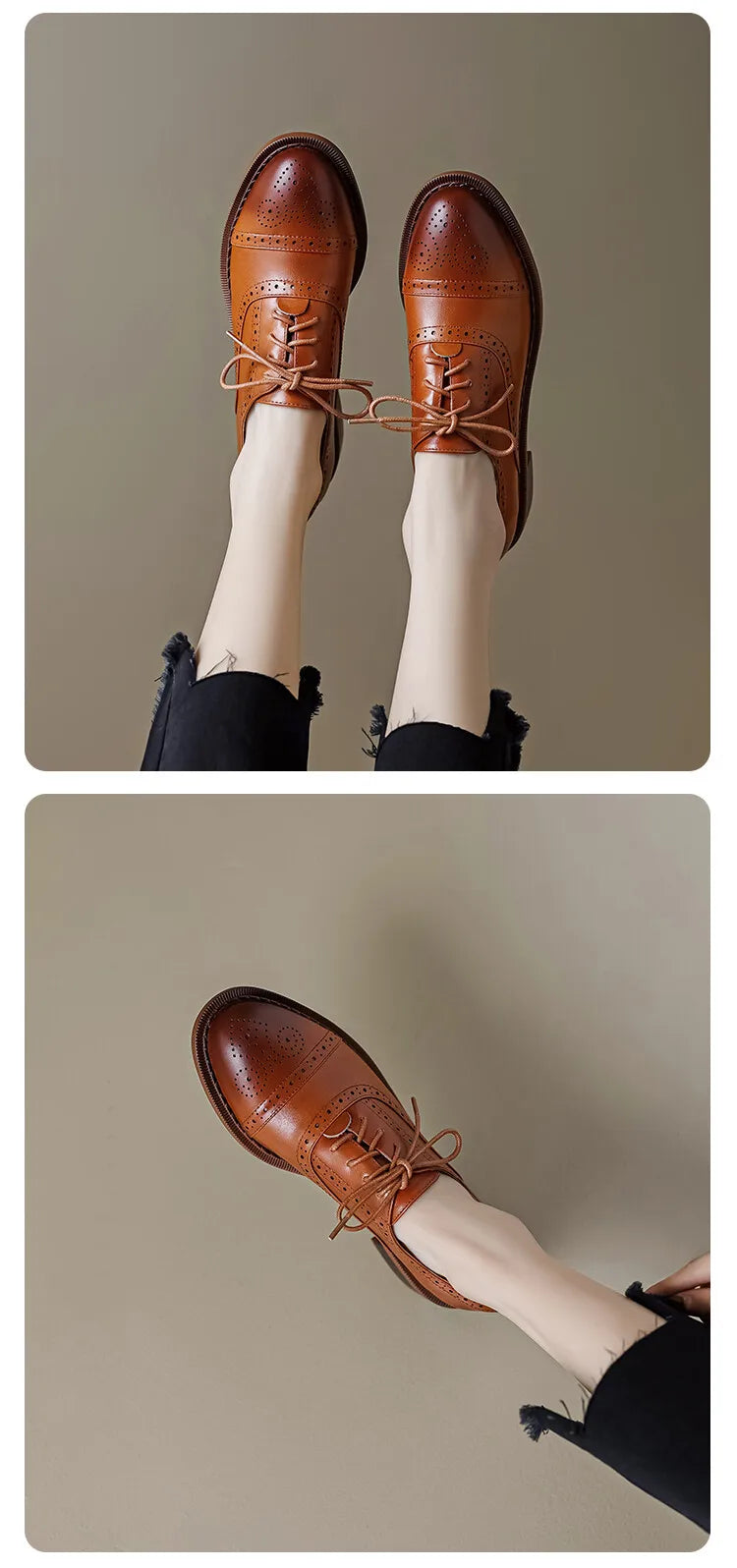 Women Leather Brogues – 2025
